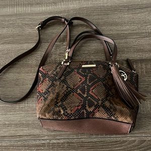Brown Crocodile Snake Skin Calvin Klein Purse Bag